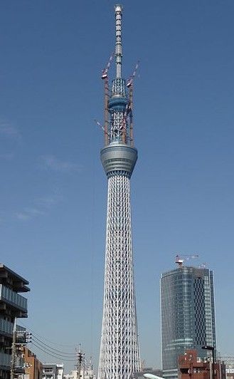 详情  世界排名前五的高塔 东京晴空塔,位于日本东京都墨田区的电波塔