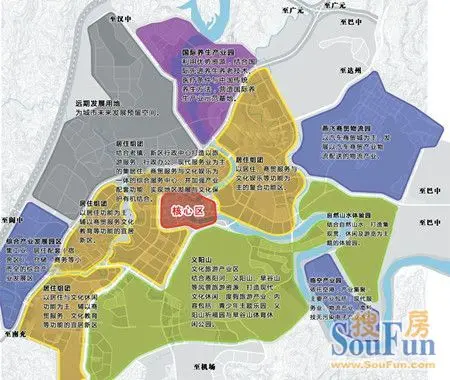 一轴一环:一轴是恩阳大道南北城市发展轴,是恩阳城市发展主轴,依托该