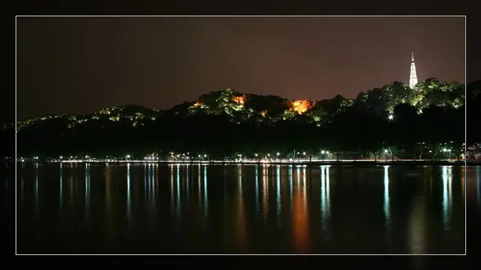 宋高宗赵构手书“ 杭州宝石山夜景; 宝石山——葛岭——保俶塔