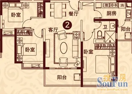 小贱点评恒大绿洲10#楼108平户型-无锡新房