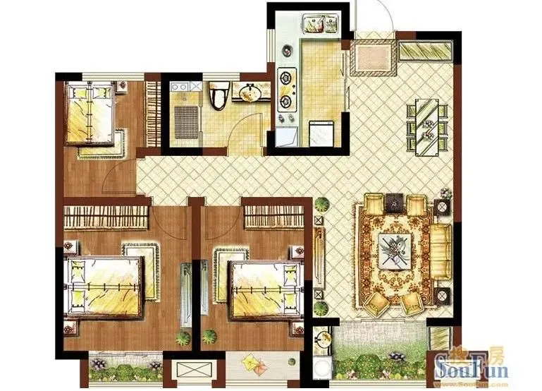 三房通透! 小贱评龙湖九里香醍高层汀风86平户型