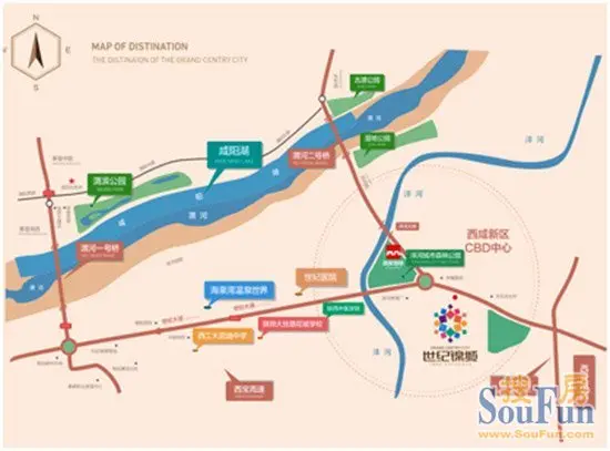 同时依托世纪大道,尽享中央湿地公园,沣河城市森林公园,海泉湾温泉水
