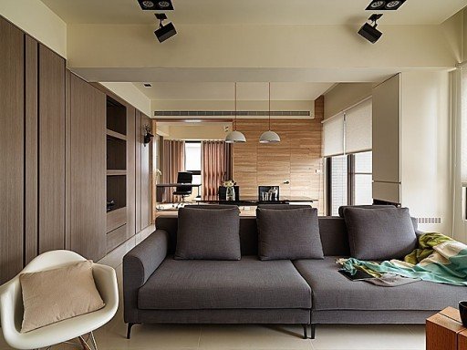 台湾名设计师的低调木纹家居 客厅装修效果图超赞