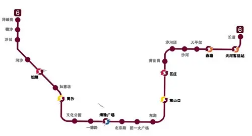 六号线全攻略 佛山市民可在1号线黄沙站换乘