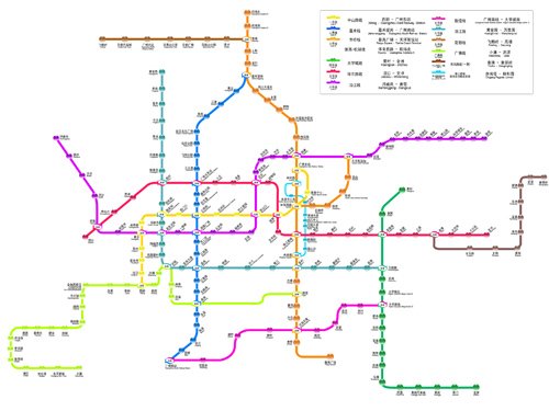 最新最全广州地铁线路图2011年4月