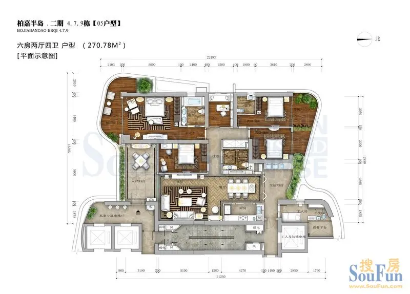 锦峰璟玺4/7/9栋115-270平实时户型图鉴赏