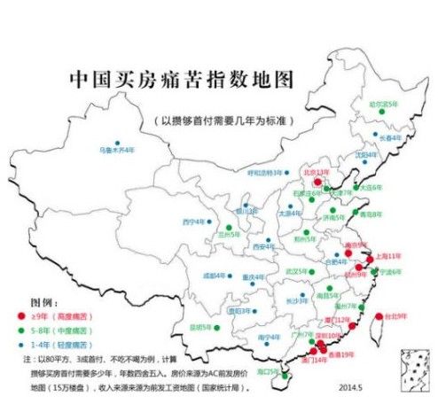 中国买楼痛苦指数地图图片