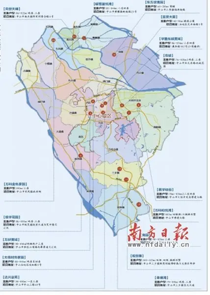 尚城3个,而镇区则有8个新盘(项目)入市,分布在三乡,板芙,坦洲等南部镇