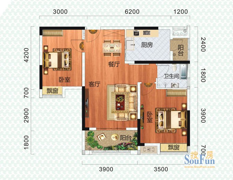 襄阳新房 楼盘资讯 正文 经典户型:97㎡b1百变家园,91㎡b2自由天地