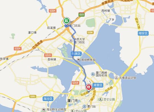 9km 耗时:34分钟   驾车路线:厦门北站