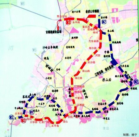 青岛地铁规划图(图片来自网络)