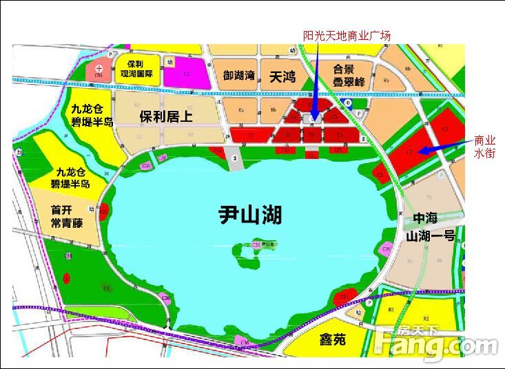 尹山湖两大商业pk 商业水街pk阳光天地