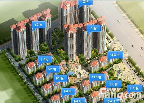 小区整体分布示意图,电梯房就3懂高楼