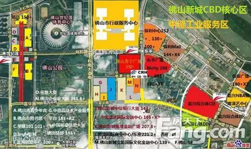 佛山新城中心区域规划图