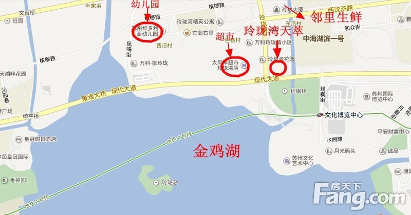 地理位置:苏州工业园区玲珑街1号,距美丽的金鸡湖仅寸步之遥.