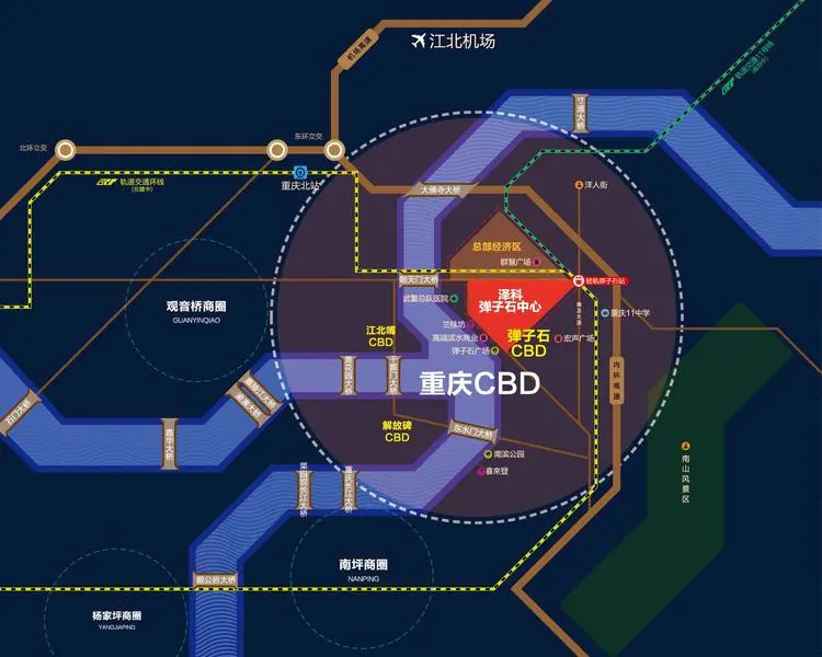 弹子石cbd核心区位图