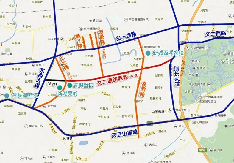 文二西路西段开建 城西交通升级周边楼盘喜开颜