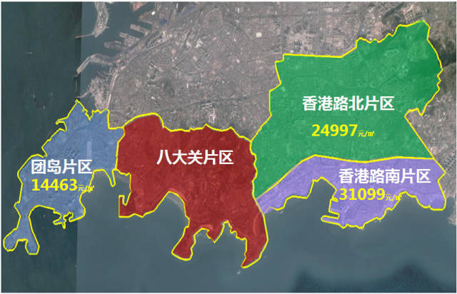 2014年青岛市场板块均价地图图片