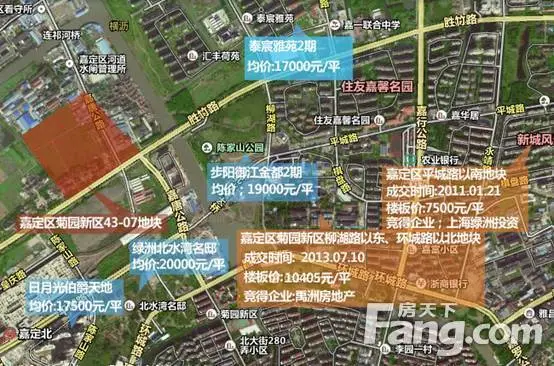 绿地17亿元夺得嘉定菊园纯宅地 楼板价11022元