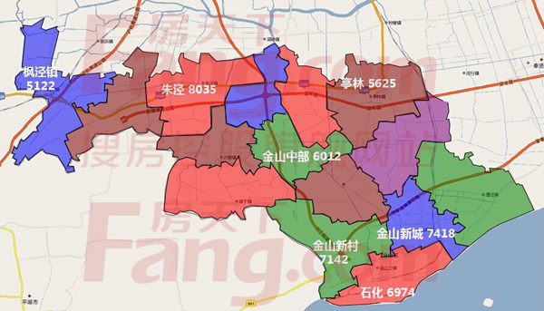 上海17区县板块二手房价格地图出炉_房产资讯-上海搜房网