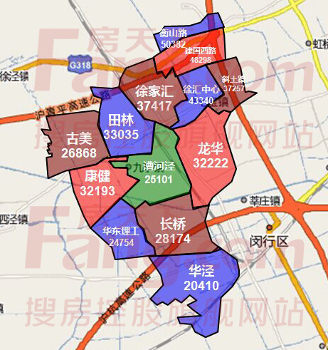 上海17区县板块二手房价格地图出炉 _房产资讯-上海搜房网