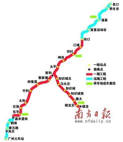 广州地铁14号线线路图