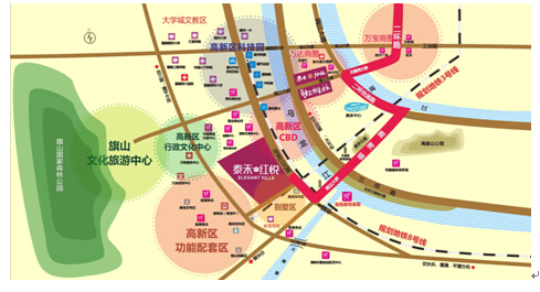 翻开福州未来城市规划图,便能清晰看见,泰禾红悦向南接驳南通, 海西