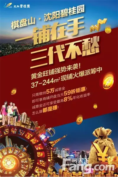 投资股票不稳定?沈阳碧桂园黄金旺铺正式派筹