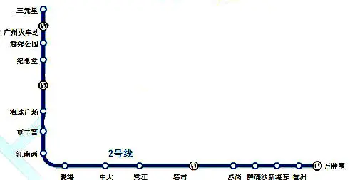 广州地铁2号线时间 广州地铁2号线线路图