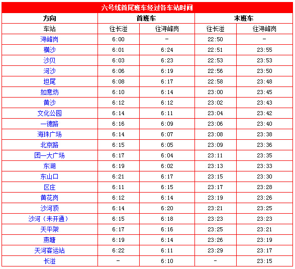 2013广州地铁时刻表 各条线路最全最准运营时