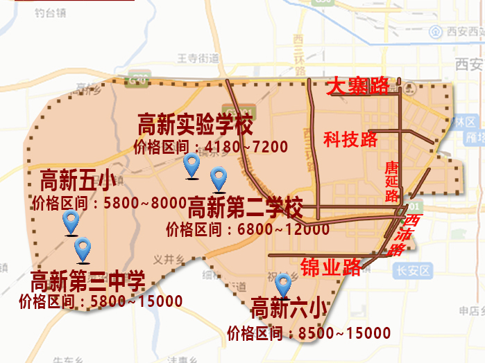 2015西安高新 地产房价地图