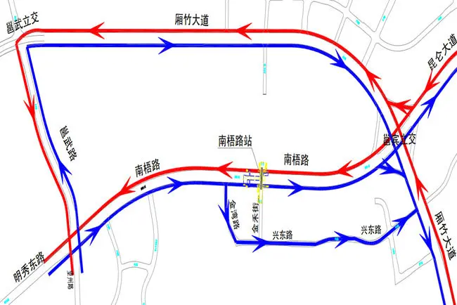 即:南梧路站,滨湖路站,青秀山站,金湖广场站,东葛路