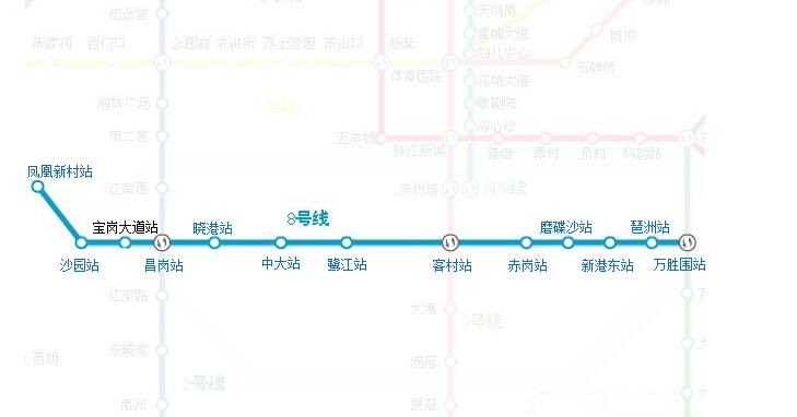 广州地铁8号线线路图 广州地铁8号线各站点介绍图片