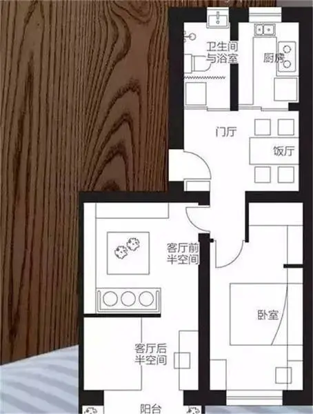 56平旧房翻新成两居 北京大妞的原木格调小户型装修