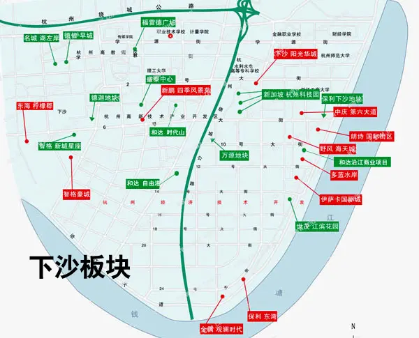 这里有浙江著名的大学城,这就是杭州经济技术开发区,建设中的下沙新城