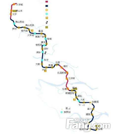 佛山地铁3号线拟2016年开建 哪些楼盘或将受益?