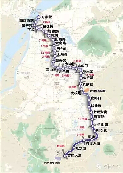 南京地铁5号线新线路图