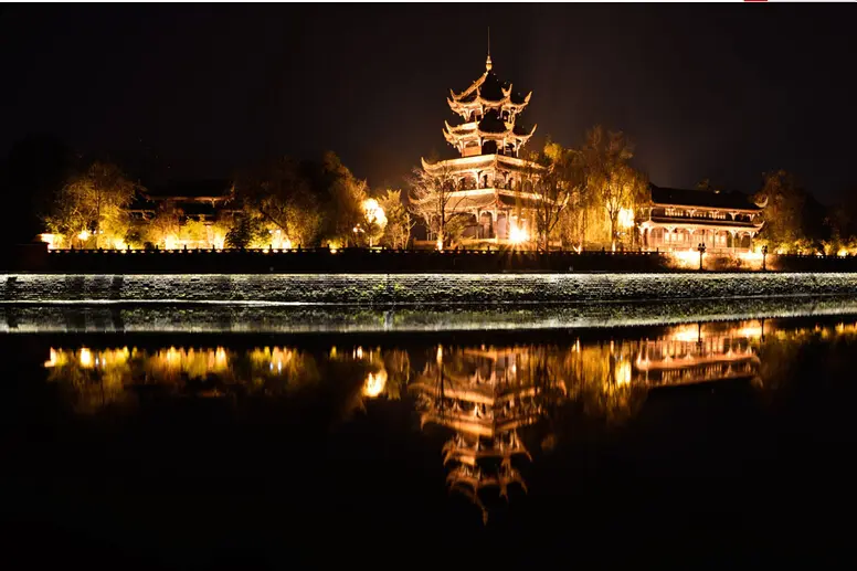 成都夜景望江楼