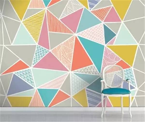 屋装修设计创意彩色墙面装修效果图 让几何墙