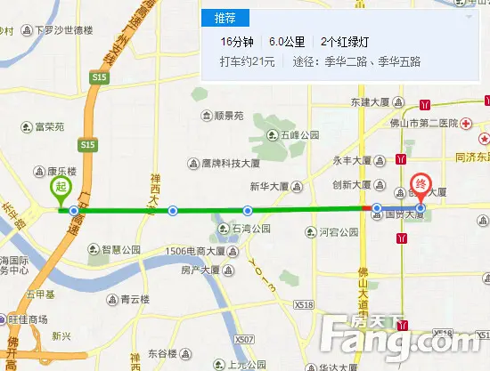若驾车出行,随着季华二路往东行走,就连通季华商圈,往西行则能通到