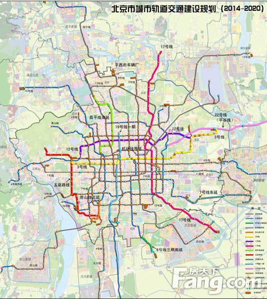 北京城市轨道交通第二期建设规划图-北京二手