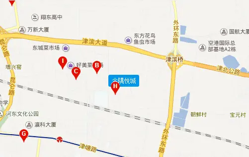 鉴开中学,东丽中学 大学:天津民航大学 商场:华润万家东丽店和东兴店
