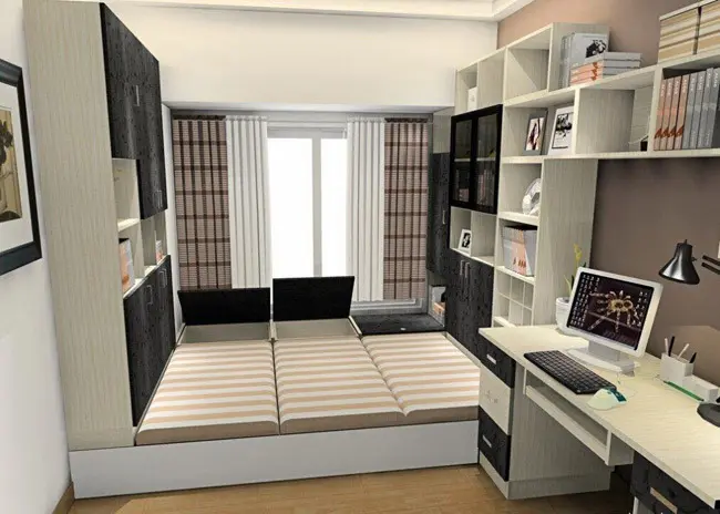 101款小户型卧室地台榻榻米装修效果图大全 小