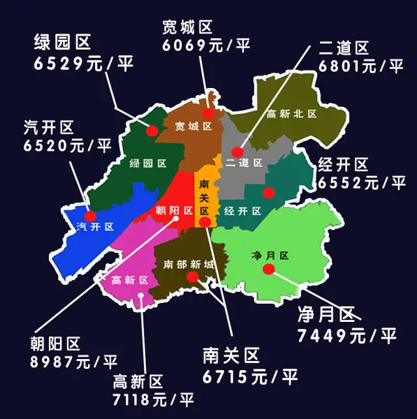 最高涨1000元\/㎡ 最新长春区域房价地图曝光