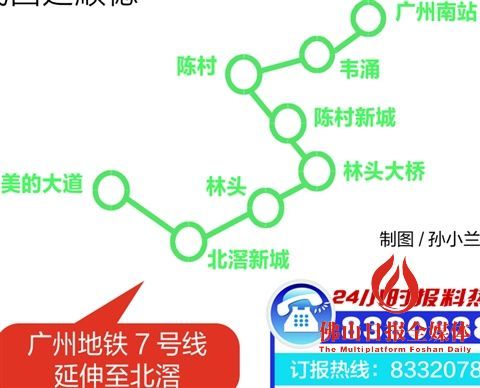 国家发改委:广州地铁7号线将西延至顺德-佛山