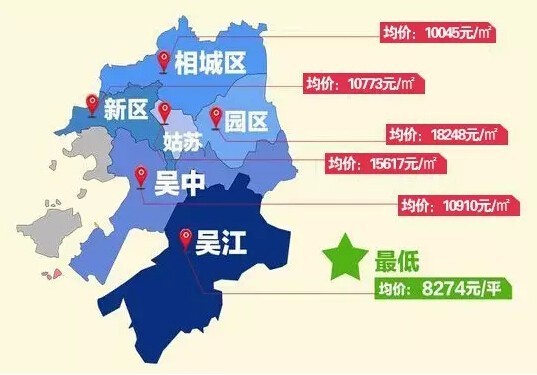 苏州最新房价地图曝光 园区房价最高达青岛大