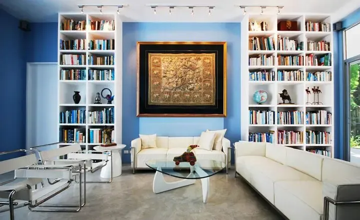 50个现代简约时尚美式小户型客厅书房一体装