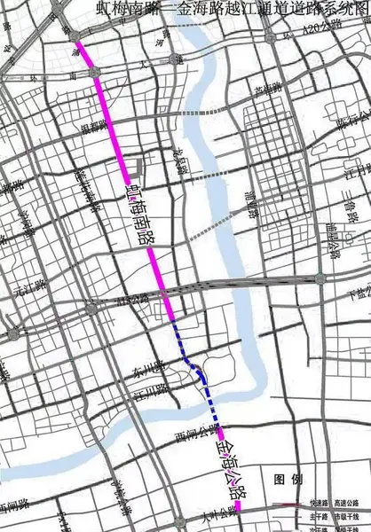 虹梅南路—金海路越江隧道道路系统图