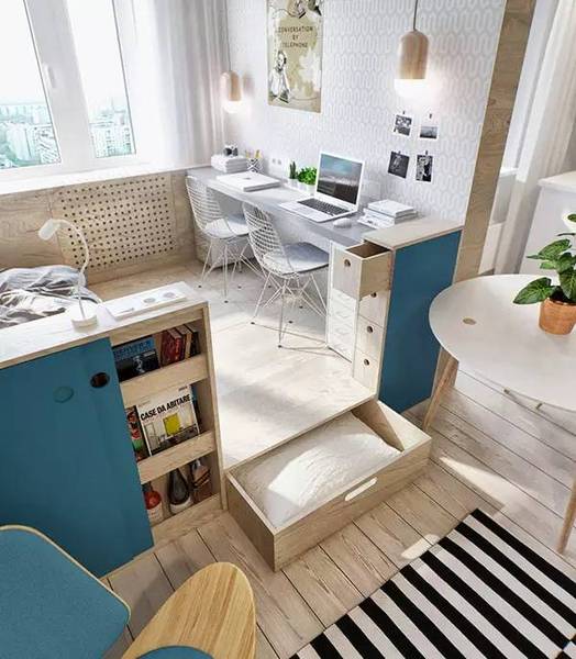 40平小户型装修实景图 清新简约的单身公寓