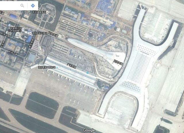 郑州T2航站楼卫星图片
